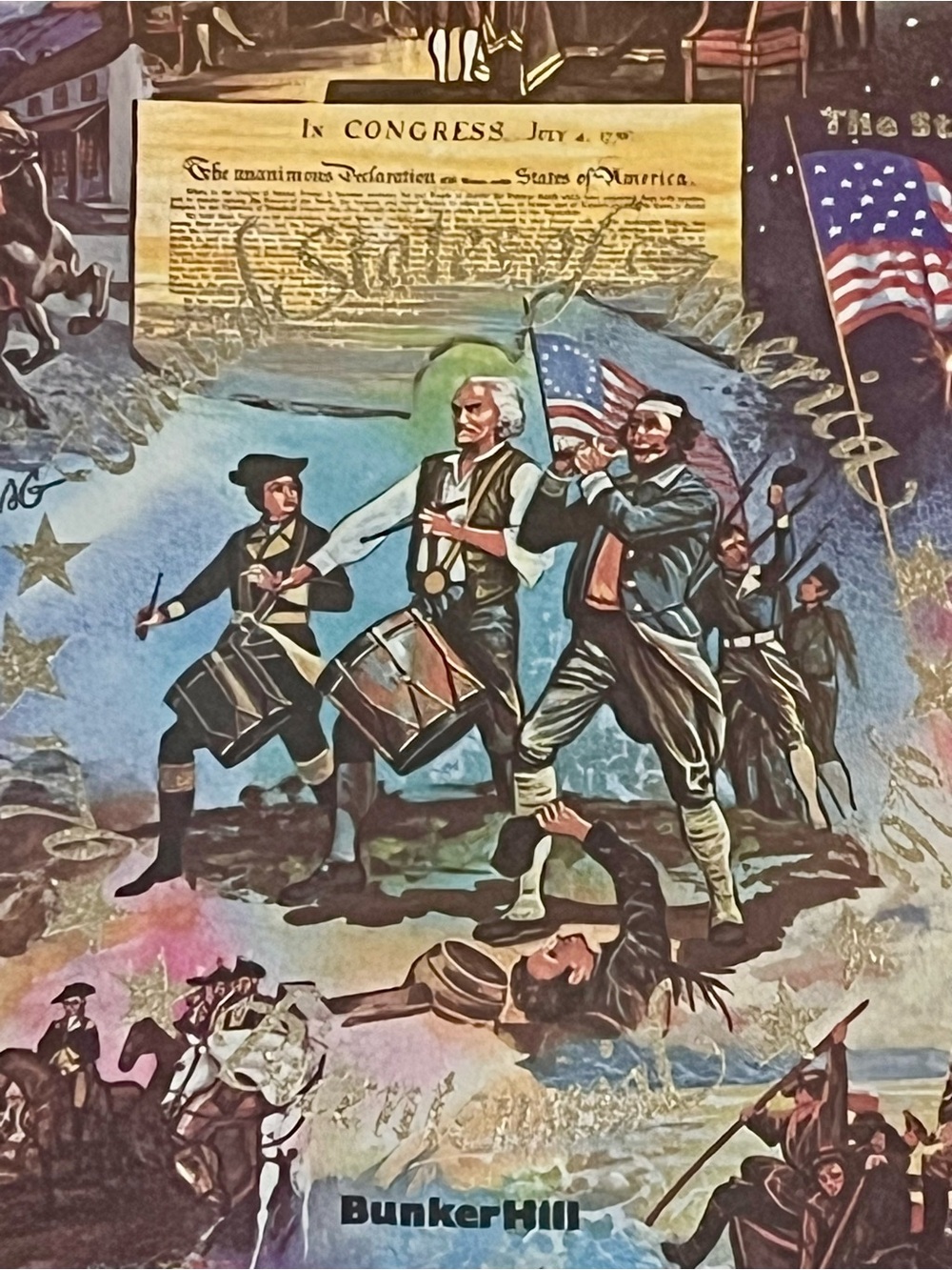 Bicentennial Patriotic 11" METAL TRAY Declaration of Independence Graphics - Picture 12 of 12